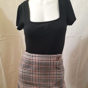 Plaid mini skirt